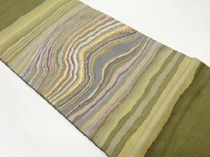 抽象横縞模様織出し袋帯